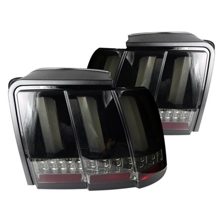 Serverusa 1999-2004 Ford Mustang Housing Sequential LED Tail Lights with Smoke Lens - Red SE2488168